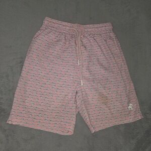 Caribbean Joe Pink Marlin Fish Print Swim Trunks Mens Small Drawstring Shorts